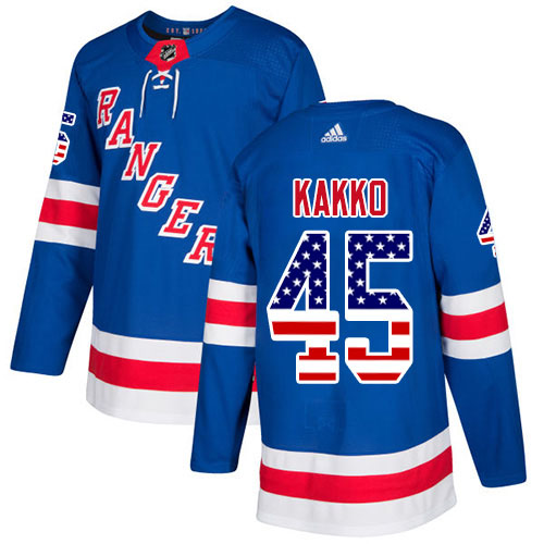 Adidas New York Rangers #45 Kappo Kakko Royal Blue Home Authentic USA Flag Stitched Youth NHL Jersey